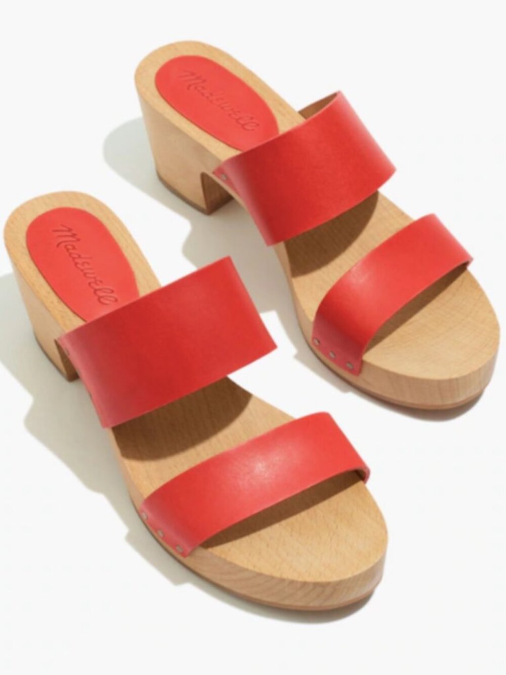Madewell Clara Clog Sandal in Red